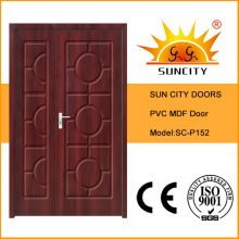 One and Half Leaf PVC Wooden MDF Board Door (SC-P152)